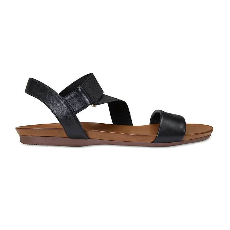 Amity Sandal in Black Leather