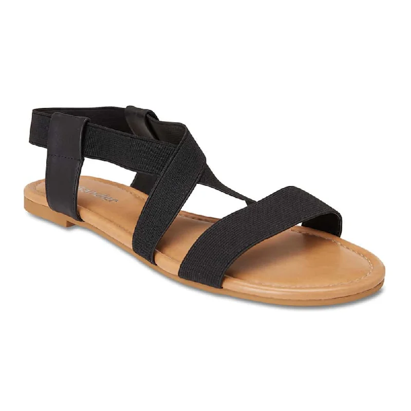 Decoy Sandal in Black Fabric