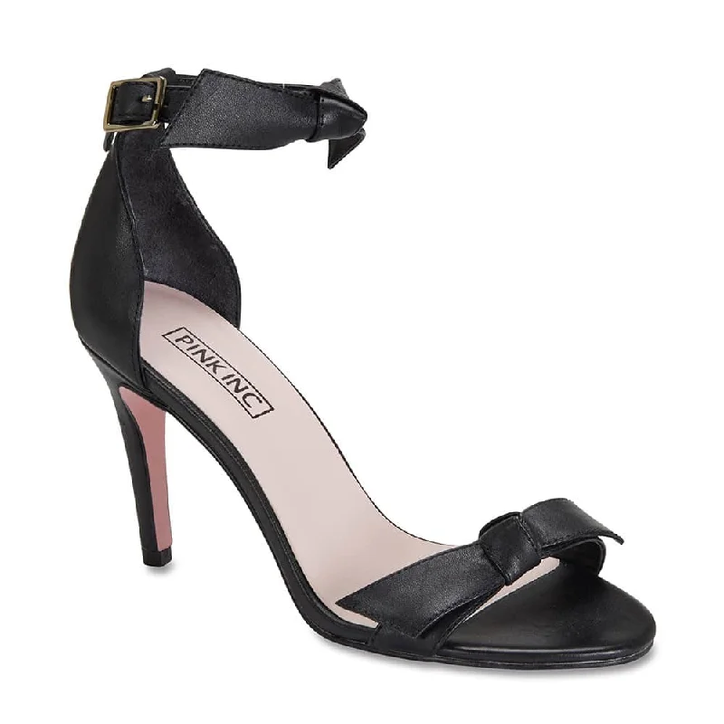 Destiny Heel in Black Leather