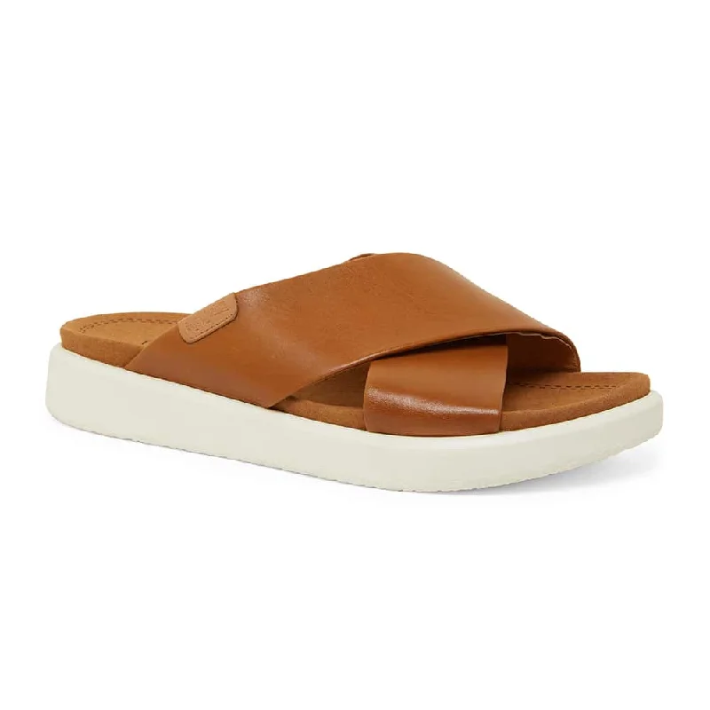 Ferry Slide in Tan Leather