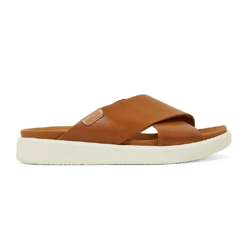 Ferry Slide in Tan Leather