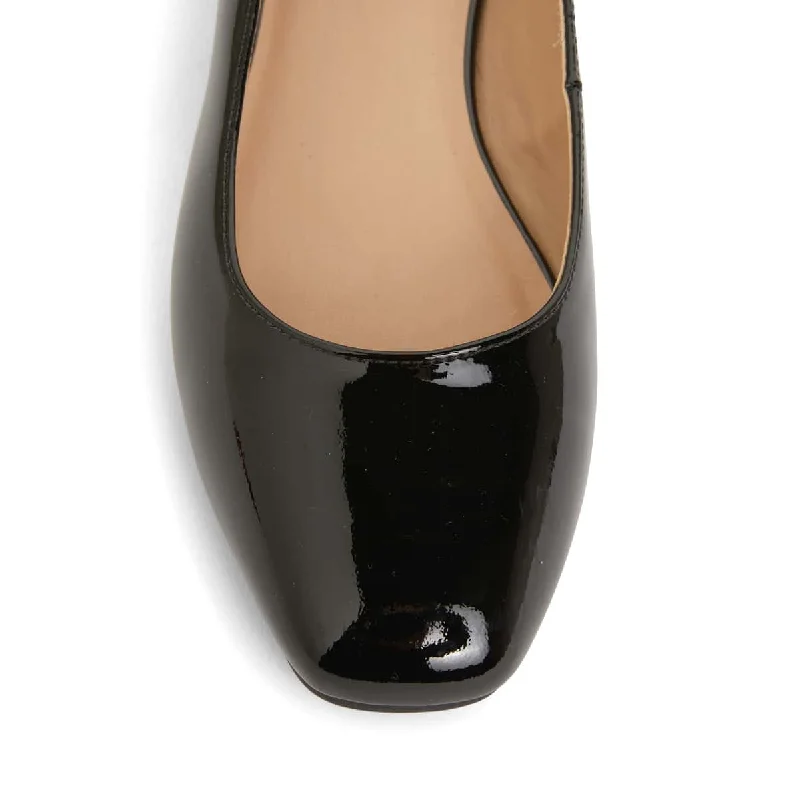 Gaby Flat in Black Patent