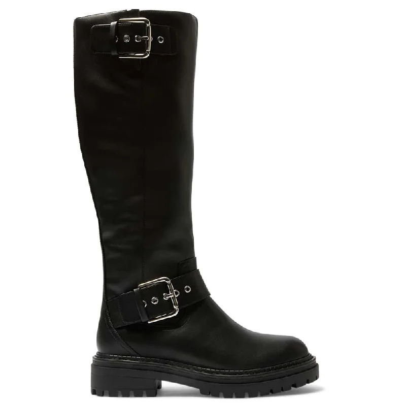 Highway Boot in Black Smooth