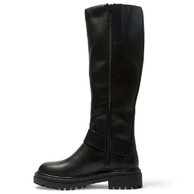 Highway Boot in Black Smooth