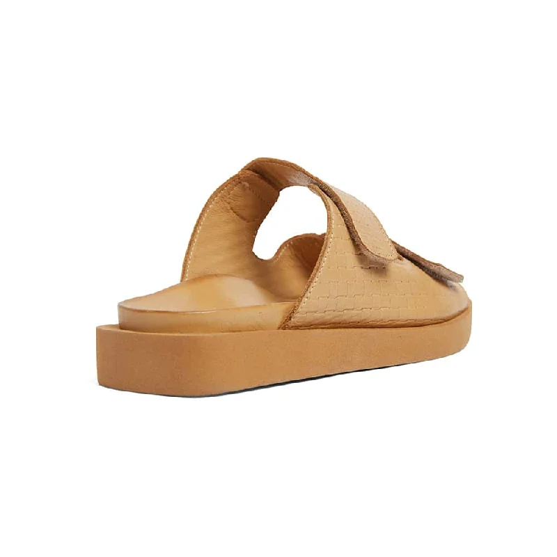 Jaffa Slide in Tan Leather