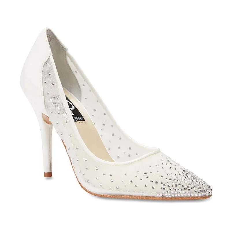 Kendra Heel in Ivory Satin