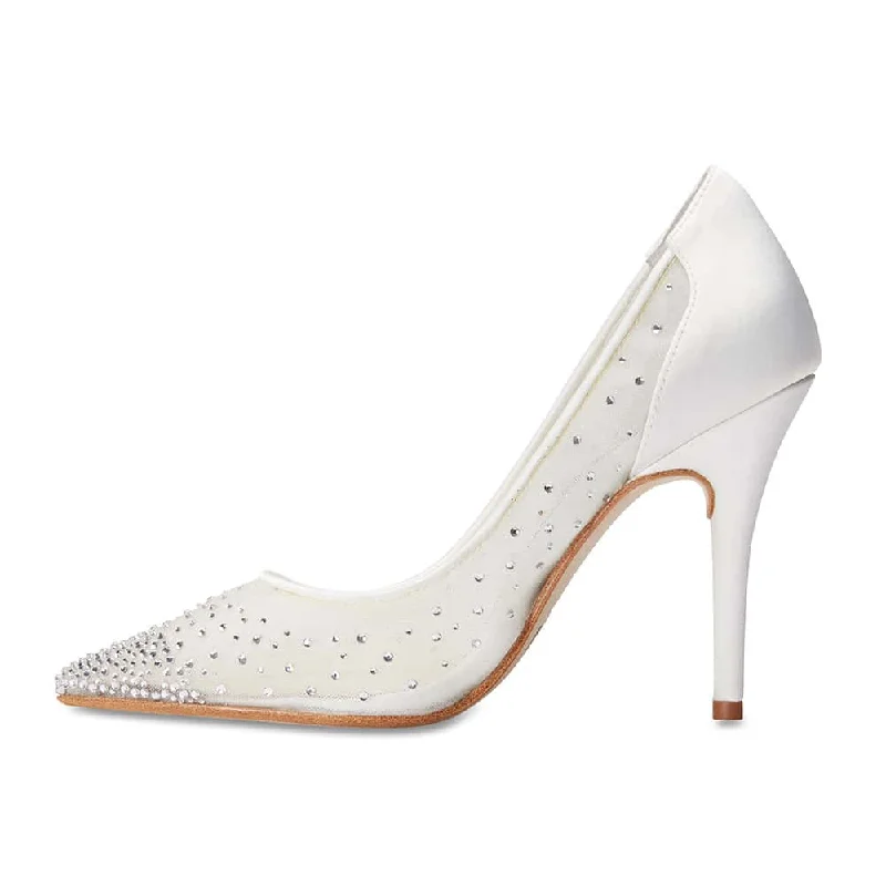 Kendra Heel in Ivory Satin