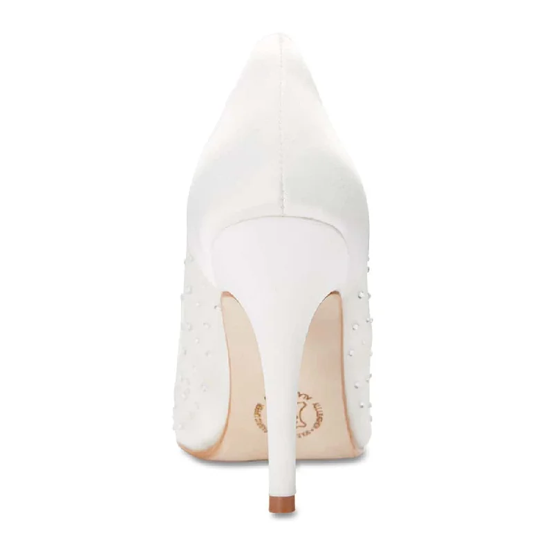 Kendra Heel in Ivory Satin