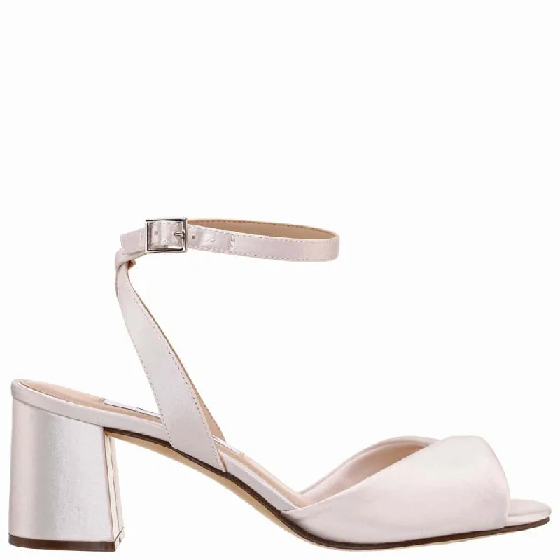 Nigelia Heel in Ivory Satin