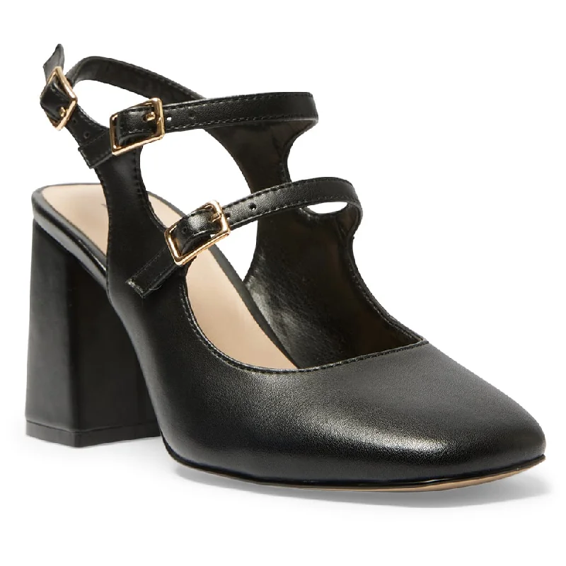 Roslyn Heel in Black Leather