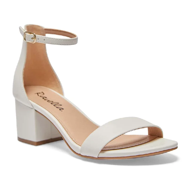 Roxy Heel in White Smooth