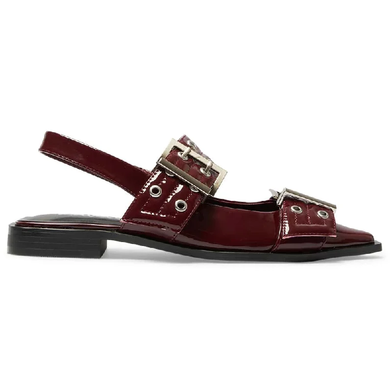 Suzie Flat in Cherry Patent