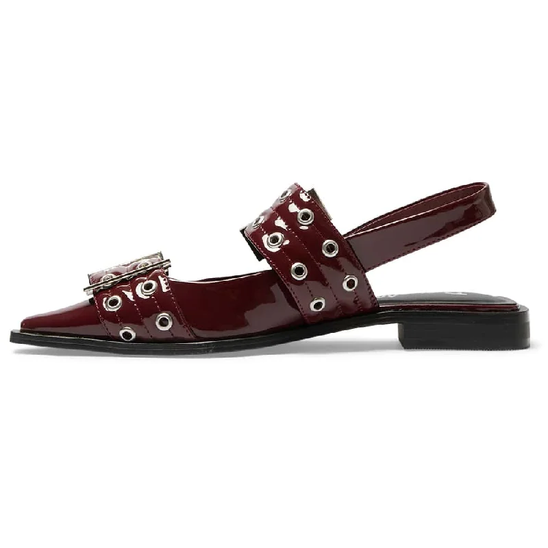 Suzie Flat in Cherry Patent