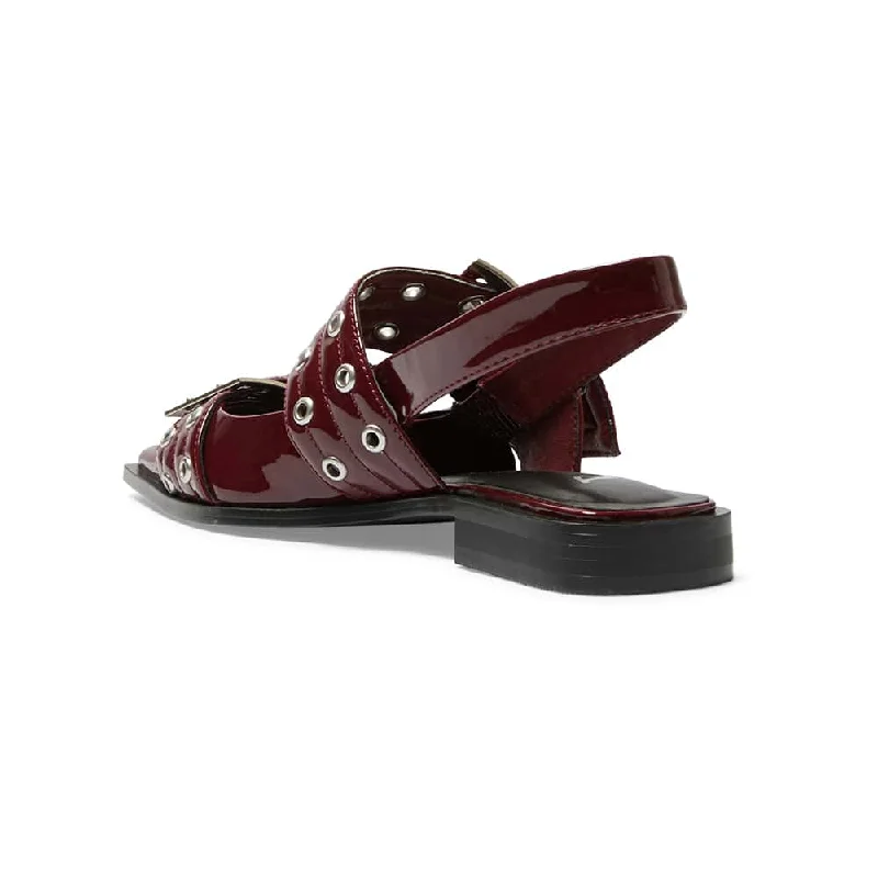 Suzie Flat in Cherry Patent