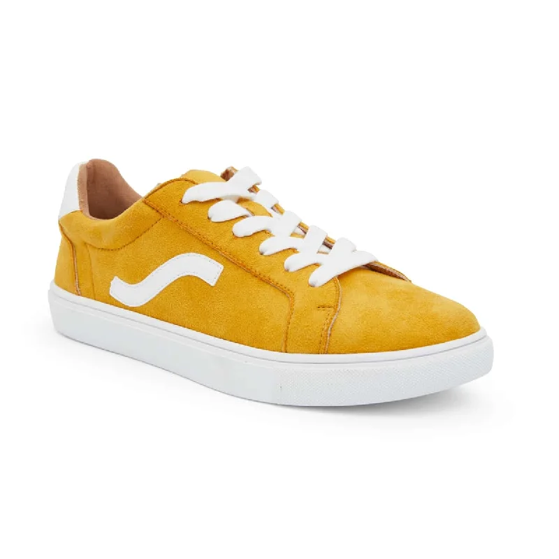 Swerve Sneaker in Mustard Suede