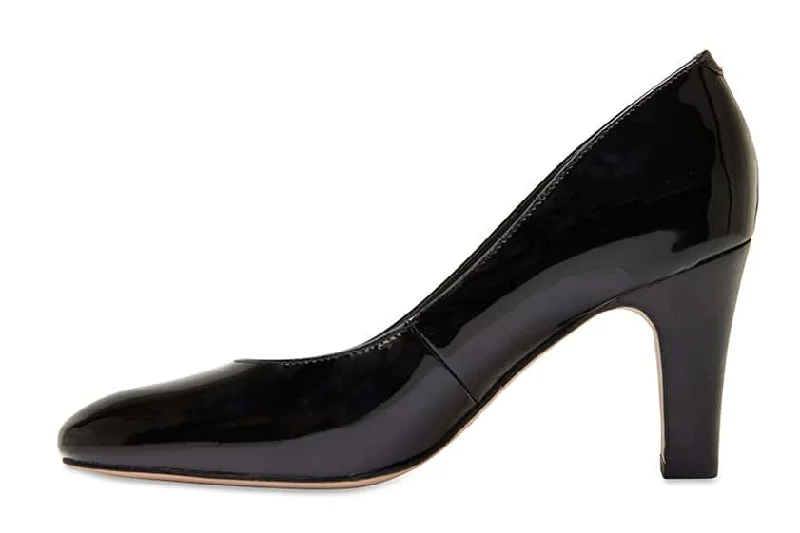 Upton Heel in Black Patent