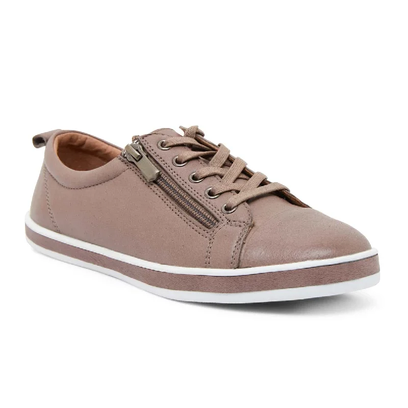 Whisper Sneaker in Taupe Leather