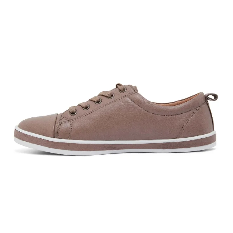 Whisper Sneaker in Taupe Leather