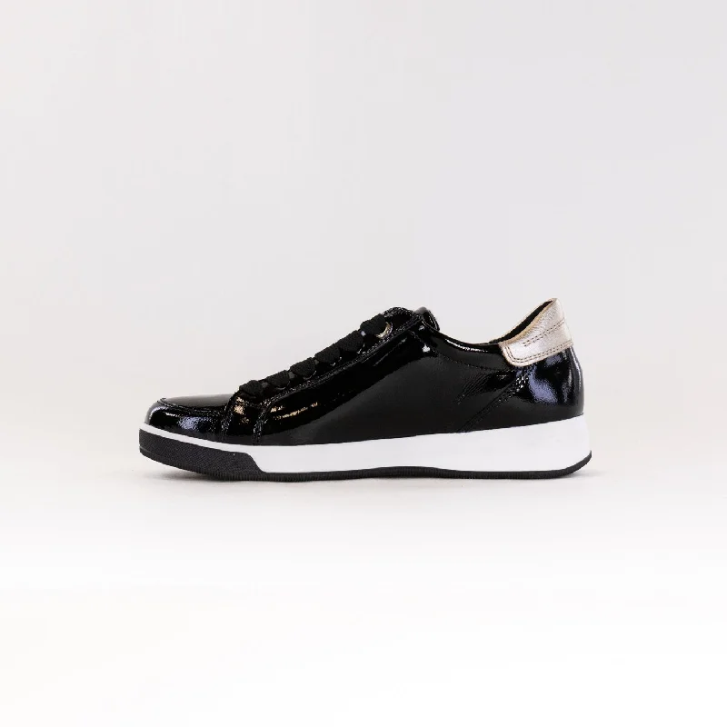 Ara Rei Low Double Zip Sneaker (Women's) - Black Patent