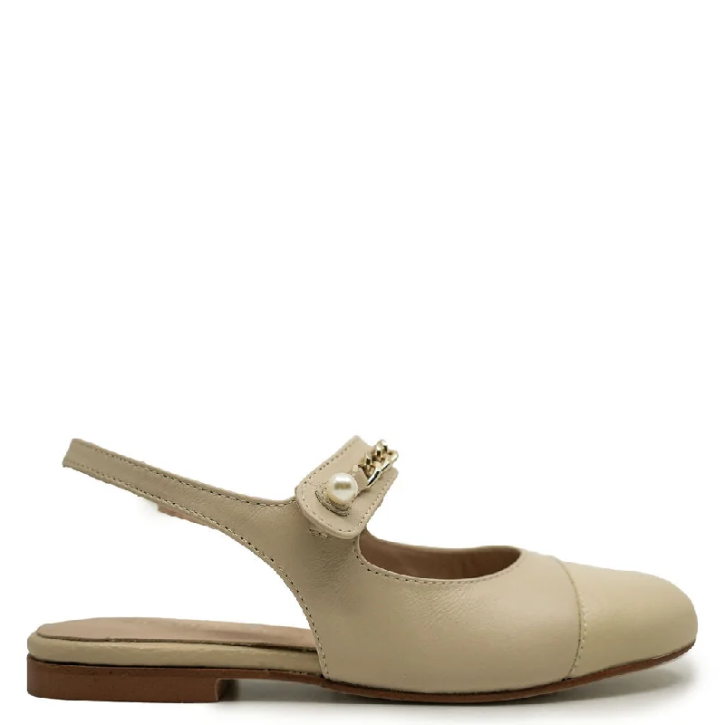 Blublonc Taupe Captoe Pearl Slingback