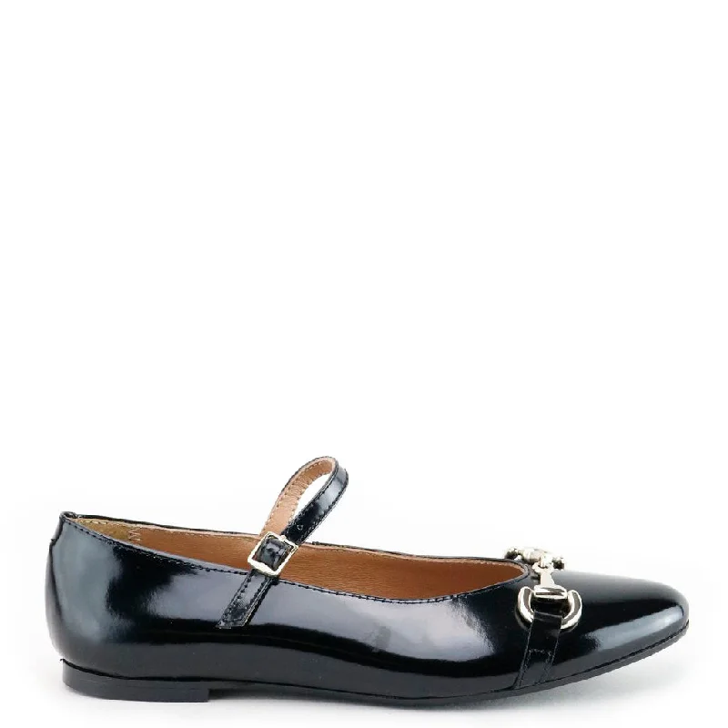 Papanatas Black Patent Buckle Mary Jane