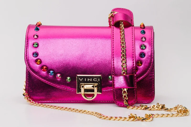 The Caris Fuchsia Leather Handbag