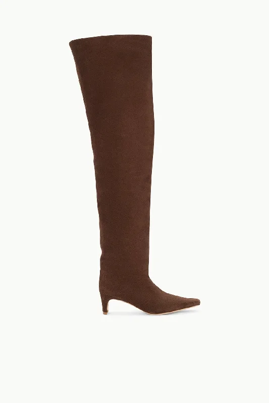 WALLY OVER-THE-KNEE BOOT | MAHOGANY SUEDE