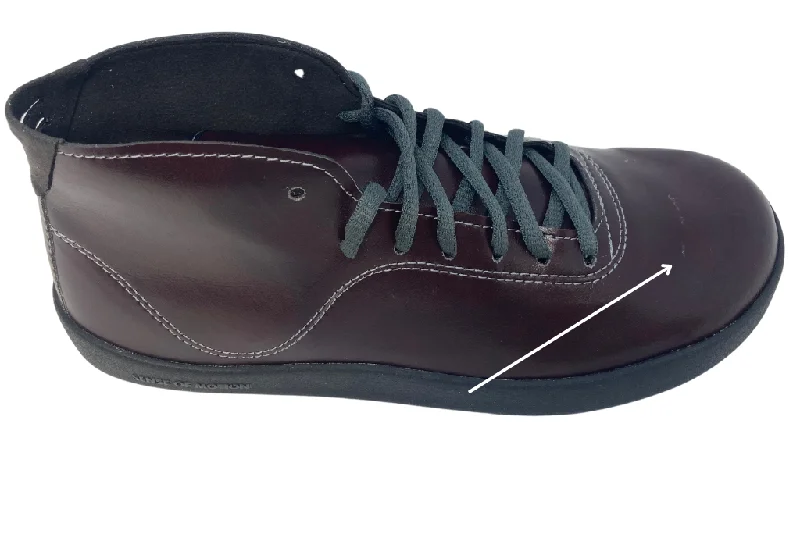 8.5 men's (10 women's) GOY - Graciano Burgundy white stitch - white stitch, burgundy tongue with marks on toebox.