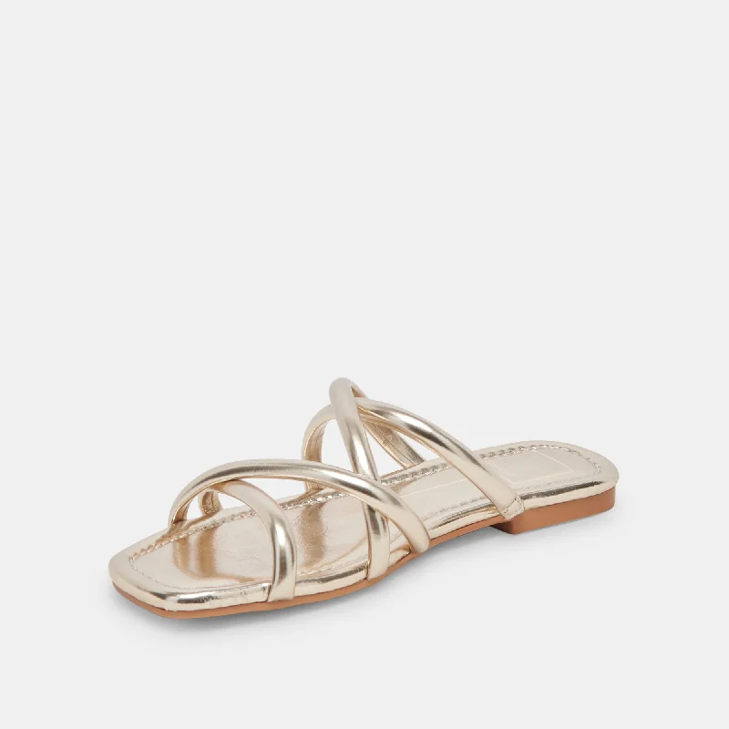 LANZA SANDALS LIGHT GOLD METALLIC STELLA