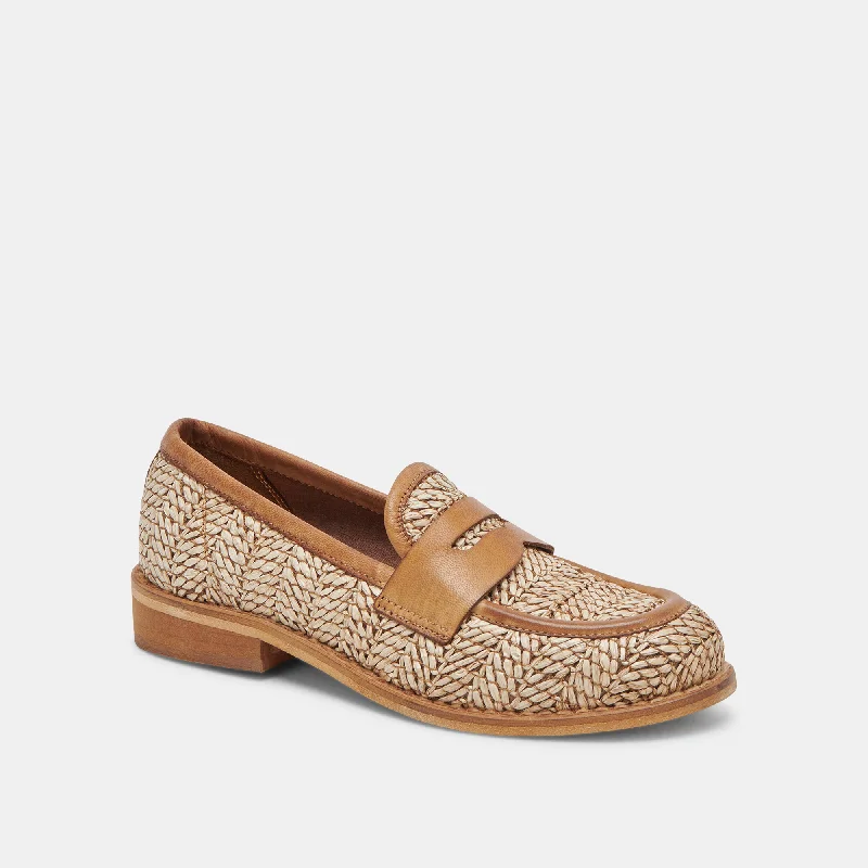 MARINA LOAFERS BROWN MULTI RAFFIA