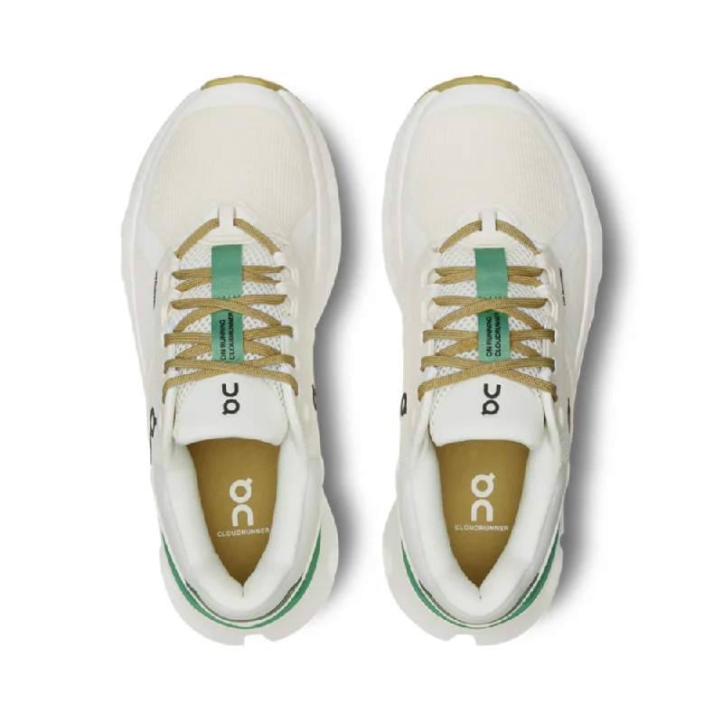 On Women's Cloudrunner 2 WIDE Width Sneaker in Undyed/Green