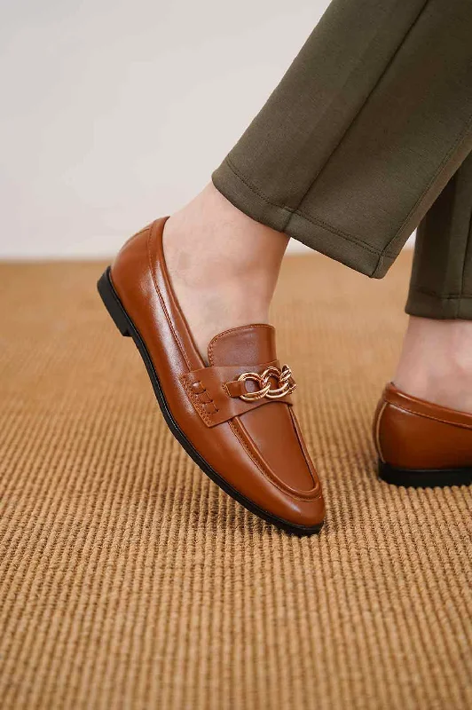 PLAIN CHAIN LOAFERS