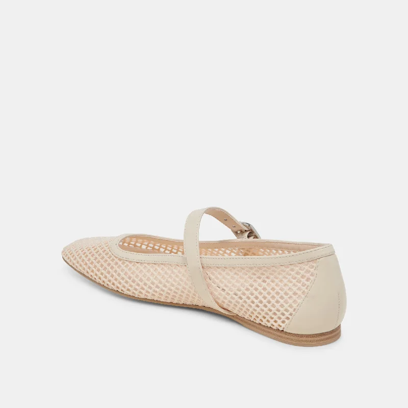 RODNI MESH BALLET FLATS CREME WOVEN MESH