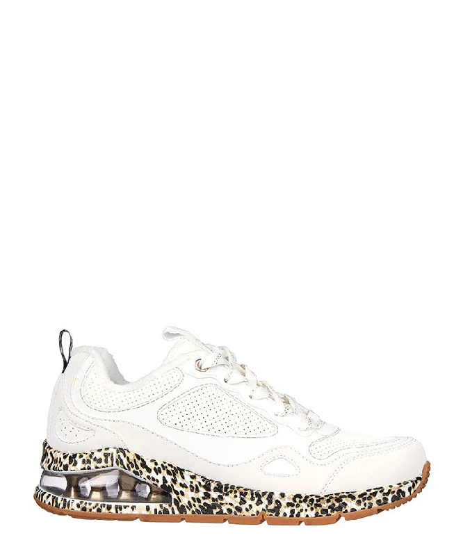 Skechers Uno White Leopard Sneakers