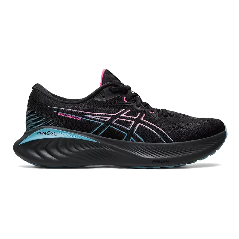 Women's Asics Gel-Cumulus 25 GTX, Black/Hot Pink, 10.5 B Medium