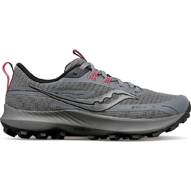 Women's Saucony Peregrine 13 GTX, Gravel/Black, 8.5 B Medium